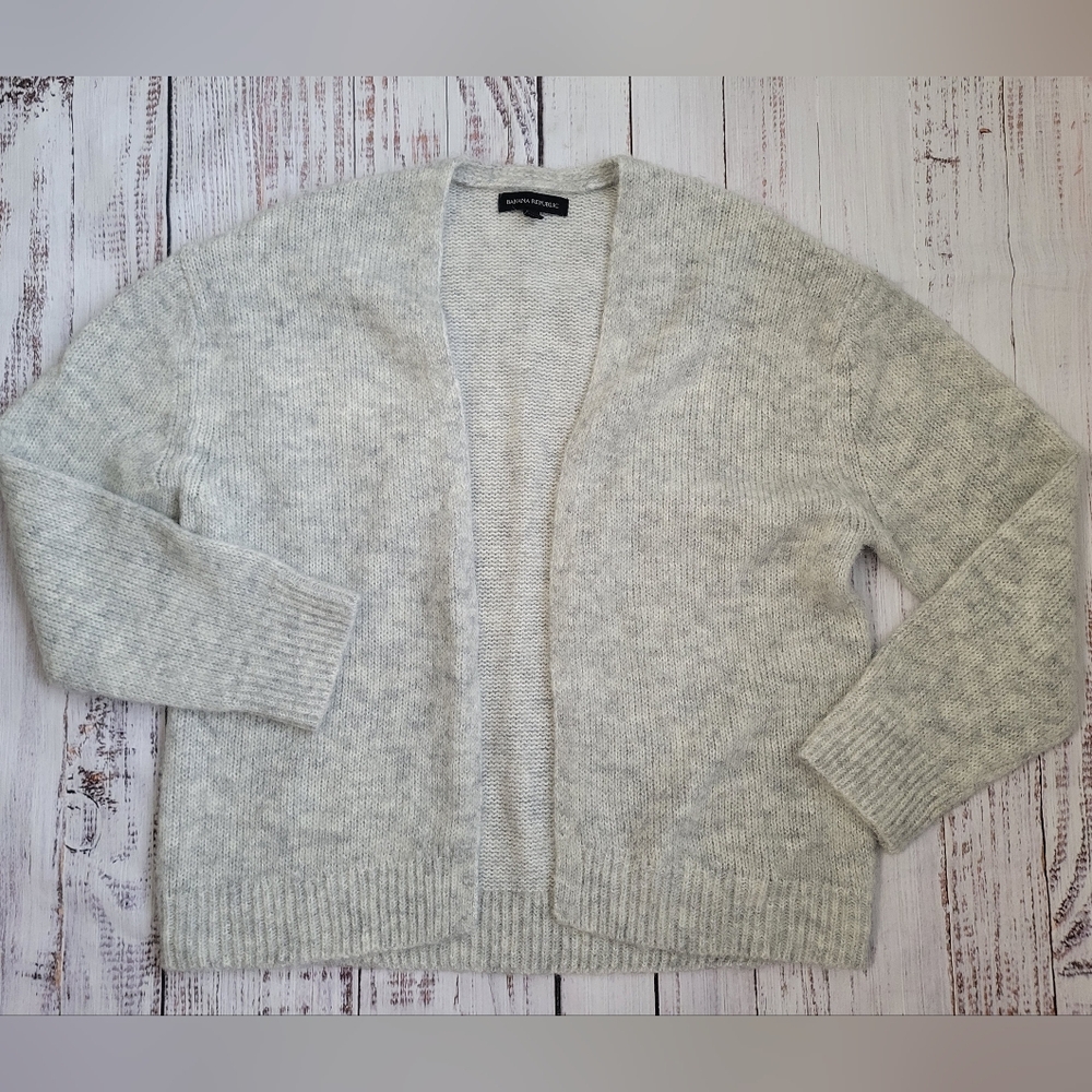 Banana Republic Alpaca Wool Blend Kimono Open Front Cardigan 671967 Grey EUC